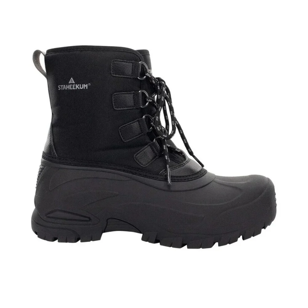 Staheekum Men's 8 Winter Snow Boots Waterproof Insulated Outdoor Faux Fur Black